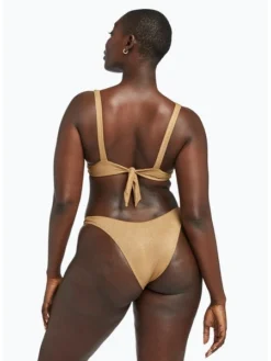 Vitamin A California High Leg Bottom In Golden Glow Metallic