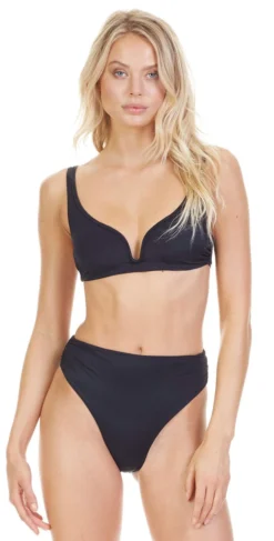 Tori Praver Chloe Plunge Bikini Top In Black 8 Tori Praver Chloe Plunge Bikini Top In Black -Sunflai Swimwear Shop 1S19SBSYSO BLK 2