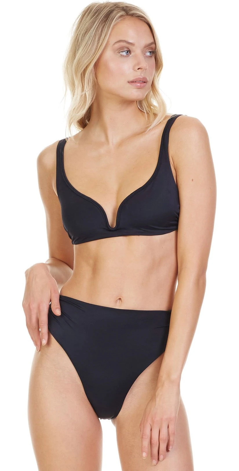 Tori Praver Chloe Plunge Bikini Top In Black 3 Tori Praver Chloe Plunge Bikini Top In Black - Image 3