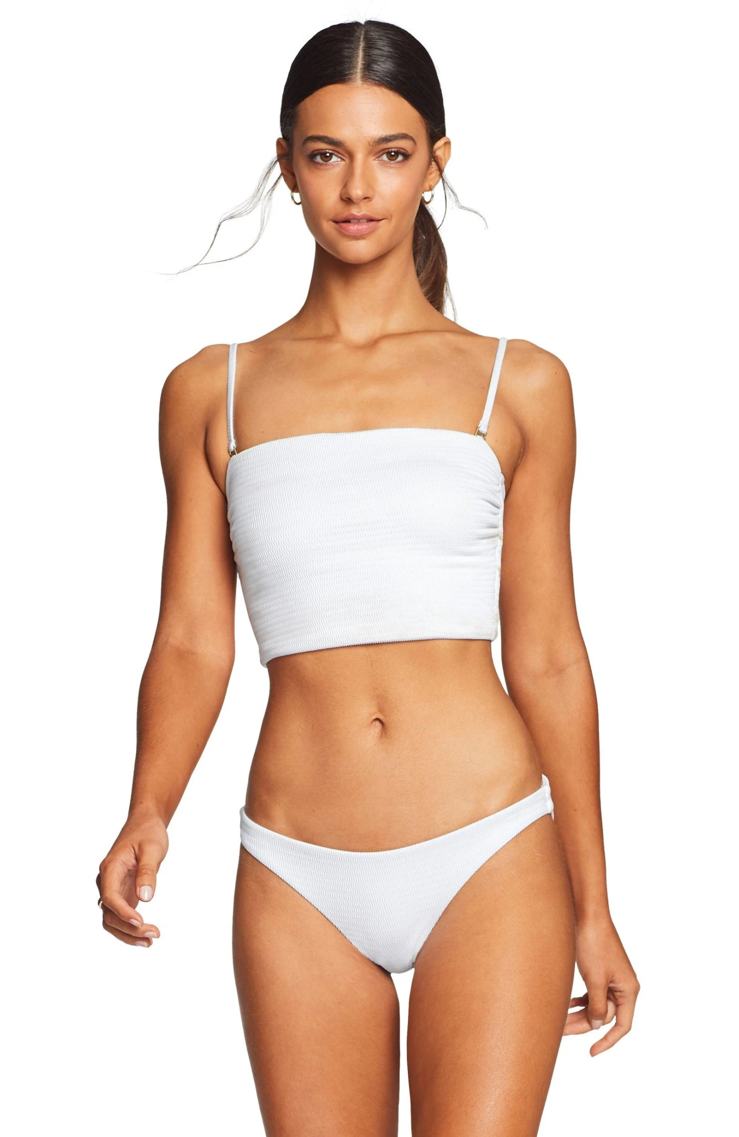 Vitamin A Luciana Full Cut Bikini Bottom In White EcoTex 2 Vitamin A Luciana Full Cut Bikini Bottom In White EcoTex - Image 2