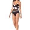 Anne Cole Hot Mesh Spliced Mesh One Piece Swimsuit