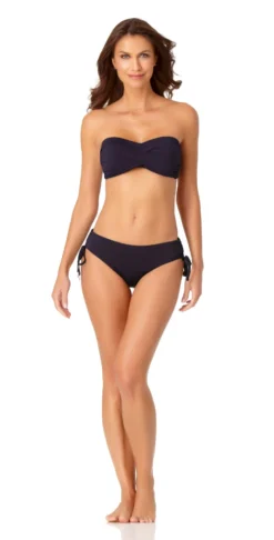 Anne Cole Live In Color Twist Bandeau Bikini Top 20 Anne Cole Live In Color Twist Bandeau Bikini Top -Sunflai Swimwear Shop 20MT10101 20MB30001 NAVY 629
