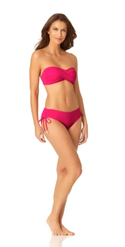 Anne Cole Live In Color Twist Bandeau Bikini Top 21 Anne Cole Live In Color Twist Bandeau Bikini Top -Sunflai Swimwear Shop 20MT10101 20MB30001 BERRY 397