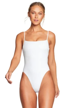 Vitamin A Jenna One Piece Swimsuit In White EcoTex
