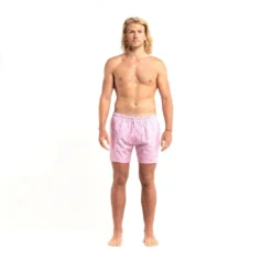 Bermies Mens Swim Trunk In Flamingo 3.0