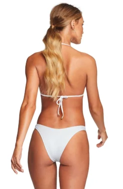Vitamin A California High Leg Bikini Bottom In White EcoTex