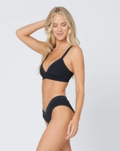 Ribbed Pratt Bikini Bottom 12 Ribbed Pratt Bikini Bottom -Sunflai Swimwear Shop 5900368 RHVET21 BLK RHPTC21 BLK SIDE 1 e492151b da8e 4395 87dd 7c9e65ff5ff3