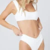 Pointelle Rib Court Bikini Bottom
