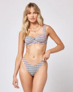 Pique Stripe Cabana Bikini Bottom -Sunflai Swimwear Shop 6543242 PICAT22 PICNB22 VPS S 1