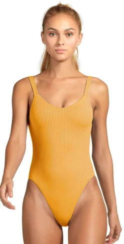Vitamin A EcoRib Leah One Piece Swimsuit In Marigold