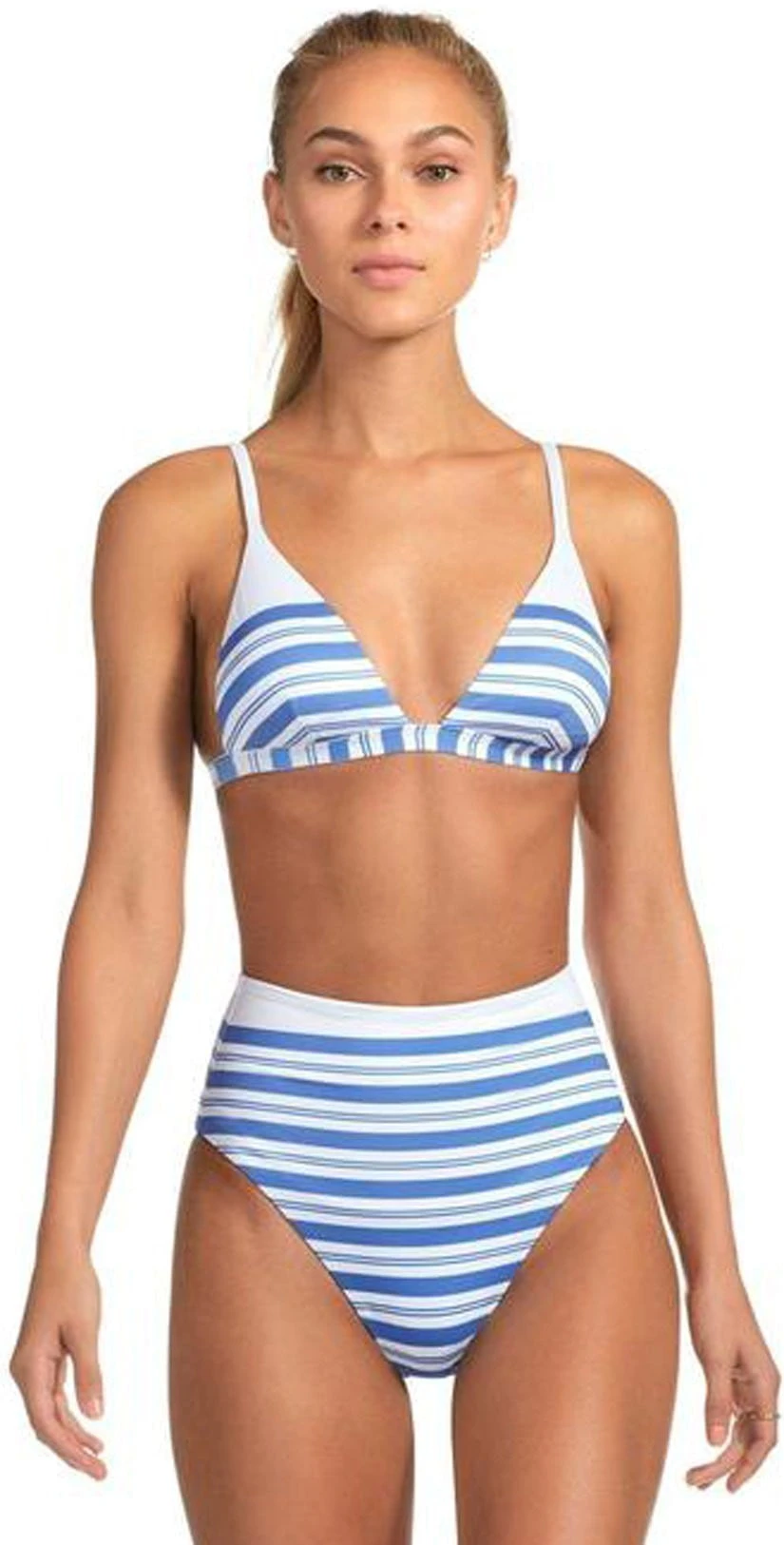 Vitamin A Lupe High Waist Bikini Bottom In Regatta Stripe 2 Vitamin A Lupe High Waist Bikini Bottom In Regatta Stripe - Image 2