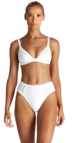 Vitamin A Neutra EcoRib Triangle Bikini Top In White