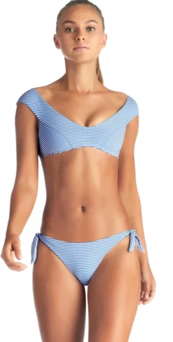 Vitamin A Capri Off-Shoulder Top In Hamptons Stripe