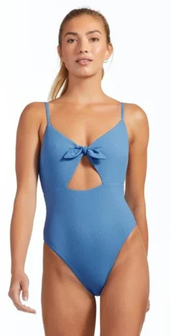 Vitamin A EcoRib Alma One Piece Swimsuit In Mediterranean Blue