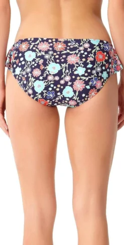 Anne Cole Lazy Daisy Side Flounce Bikini Bottom 7 Anne Cole Lazy Daisy Side Flounce Bikini Bottom -Sunflai Swimwear Shop Anne Cole Lazy Daisy bottom back18MB31160 NAVY B
