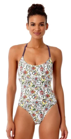 Anne Cole Studio Lace Back Vintage One Piece Swimsuit -Sunflai Swimwear Shop Anne Cole Studio Vintage Floral maillot 18SO02064 1960