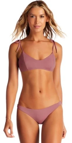 Vitamin A EcoLux Zuma Bralette Bikini Top In Dusty Rose -Sunflai Swimwear Shop Assets Ecomm Images 86T 167BF DUS 1399 TOP MAIN