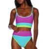 Beach Riot Eva Top In Fluorescents Colorblock