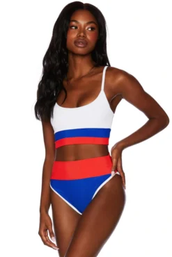 Beach Riot Eva Top In American Colorblock