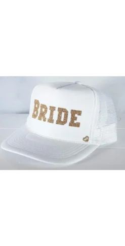 Mother Trucker Bride Hat In White