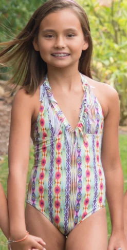 PilyQ Kids Sunbeam Fringe One Piece Swimsuit SEB-609P
