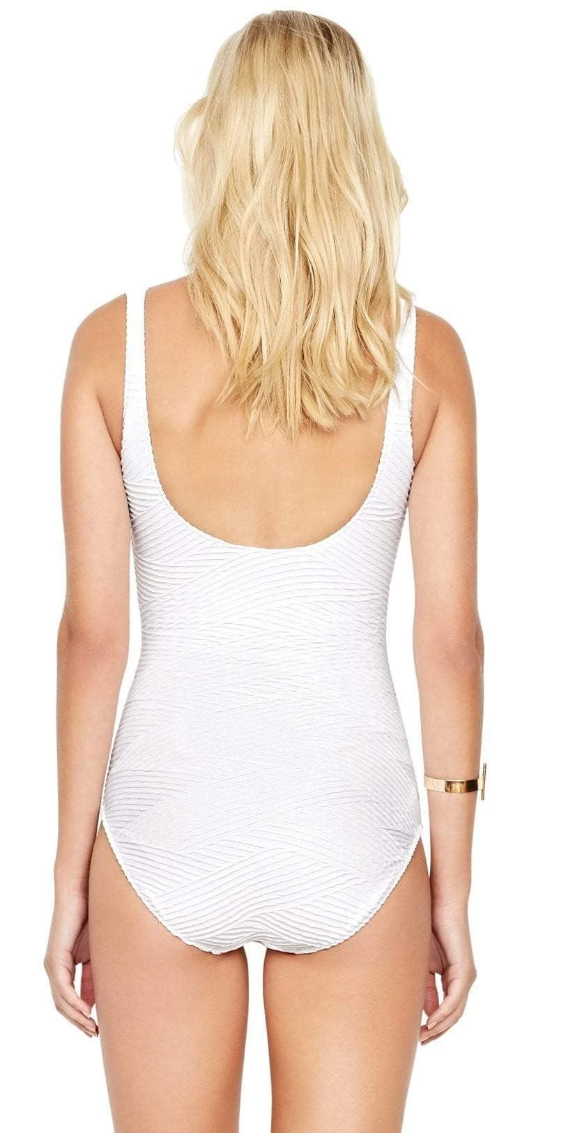 Gottex Essence Square Neck Tank One Piece Swimsuit In White 2 Gottex Essence Square Neck Tank One Piece Swimsuit In White - Image 2