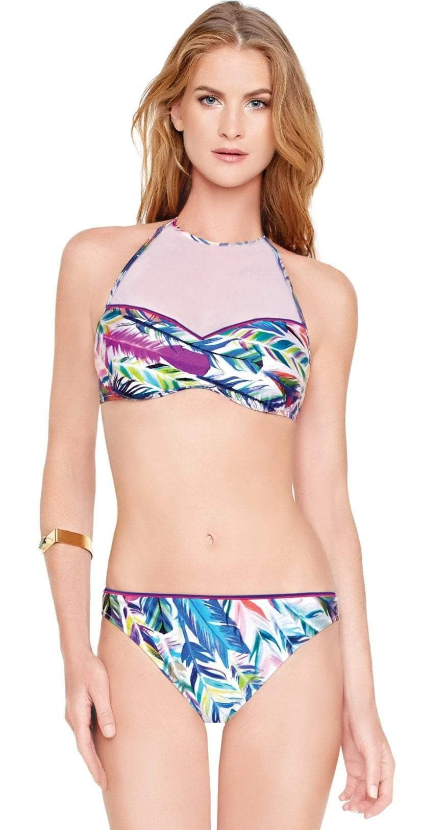 Gottex Les Plumes High Neck Bikini Set 16LP-952R-080 1 Gottex Les Plumes High Neck Bikini Set 16LP-952R-080