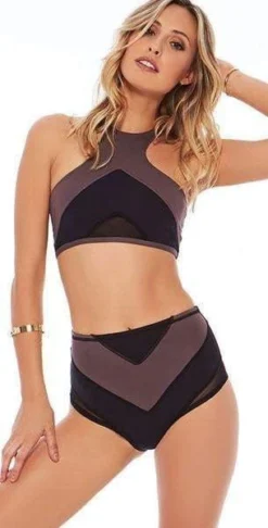 L Space Nevada Bitsy High Waist Bottom In Pebble LANEB17-PEB