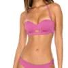 Luli Fama Orillas Del Mar Underwire Bandeau Bikini Top In Purple