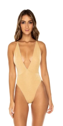 Luli Fama Costa Del Luz Reversible Deep V-Neck One Piece -Sunflai Swimwear Shop L573 791 111 s1