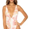 Luli Fama Costa Del Luz Reversible Deep V-Neck One Piece