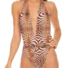 Luli Fama Safari Dreams One Piece Bodysuit In Brown