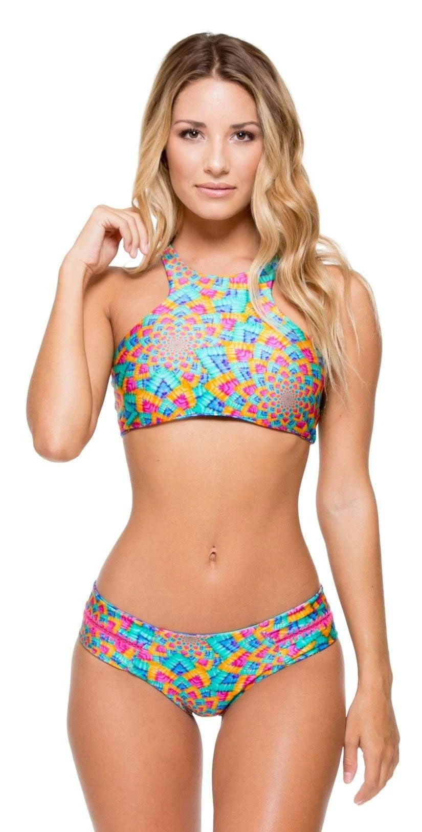 Luli Fama Star Girl High Neck Reversible Bikini Top 1 Luli Fama Star Girl High Neck Reversible Bikini Top