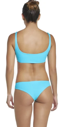 PilyQ Lace-Up Teeny Cut Bikini Bottom In Marine Blue