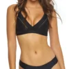 PilyQ Midnight Stitched Ellie Halter Bikini Top