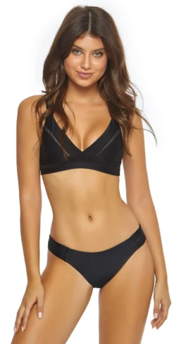 PilyQ Midnight Stitched Ellie Halter Bikini Top