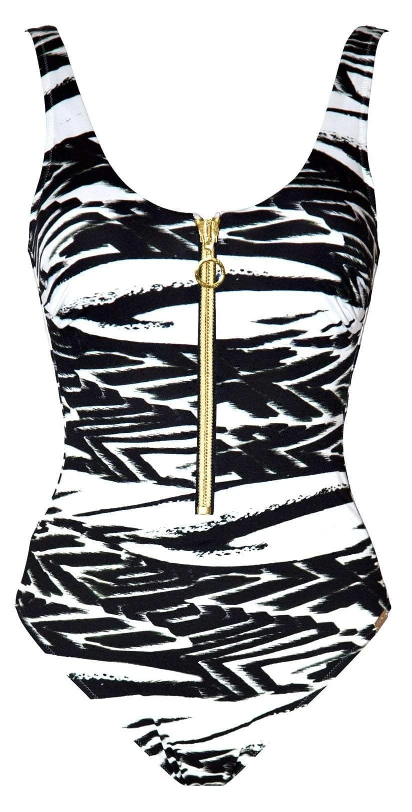 Maryan Mehlhorn Safari Front Zip One Piece Swimsuit 2 Maryan Mehlhorn Safari Front Zip One Piece Swimsuit - Image 2