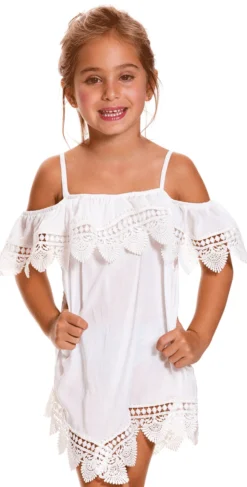 Milonga Kids Bali Off The Shoulder Cover-up In Cream -Sunflai Swimwear Shop Milonga 456 001 milonga kids bali
