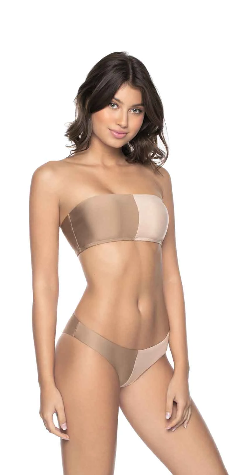 PilyQ Sandstone Two Tone Bandeau Top 1 PilyQ Sandstone Two Tone Bandeau Top