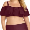 Raisins Curve Tortuga Flounce Top In Maroon Y840027-MAR