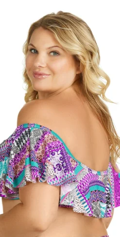 Raisins Curve Tortuga Flounce Top -Sunflai Swimwear Shop Raisins Curve Sweet Surrender flounce top Y840327 60 MULT3431 R2