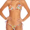 Luli Fama Wildflower Ruffle Triangle Bikini Top