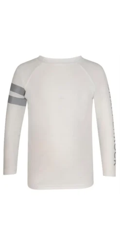 Snapperrock Boy's Arm Band Long Sleeve Rashguard Top In White B20052L