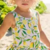 Snapperrock Little Girl's Lemon Skirted Swimsuit G13078