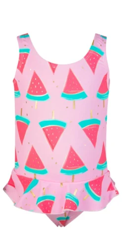 Snapperrock Little Girl's Skirted Watermelon Swimsuit G13049
