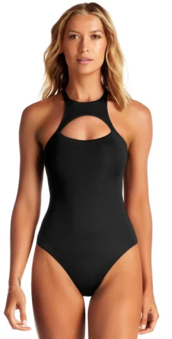 Vitamin A EcoLux Alexa High Neck One Piece In Black 82M ECB