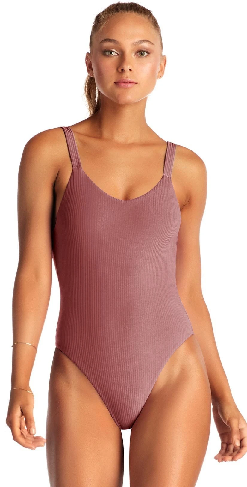 Vitamin A Leah EcoRib One Piece Bodysuit In Rose 76M DRR 1 Vitamin A Leah EcoRib One Piece Bodysuit In Rose 76M DRR