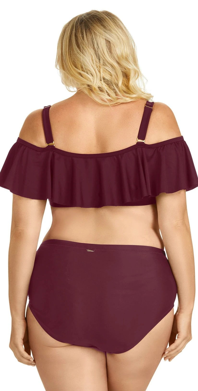 Raisins Curve Tortuga Flounce Top In Maroon Y840027-MAR 2 Raisins Curve Tortuga Flounce Top In Maroon Y840027-MAR - Image 2