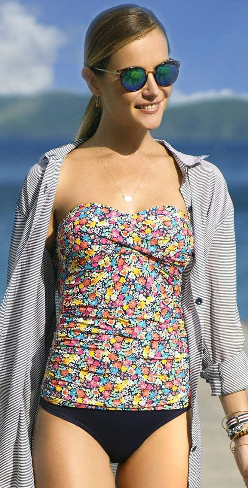 Anne Cole High Waist Bottom In Navy 3 Anne Cole High Waist Bottom In Navy - Image 3