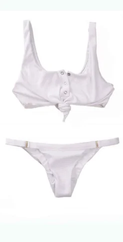 Beach Bunny Rib Tide Skimpy Bottoms In White B17125B2-WHT -Sunflai Swimwear Shop b17125t1b2 rib tide white prod 8